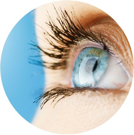 Close-up of a clear blue eye